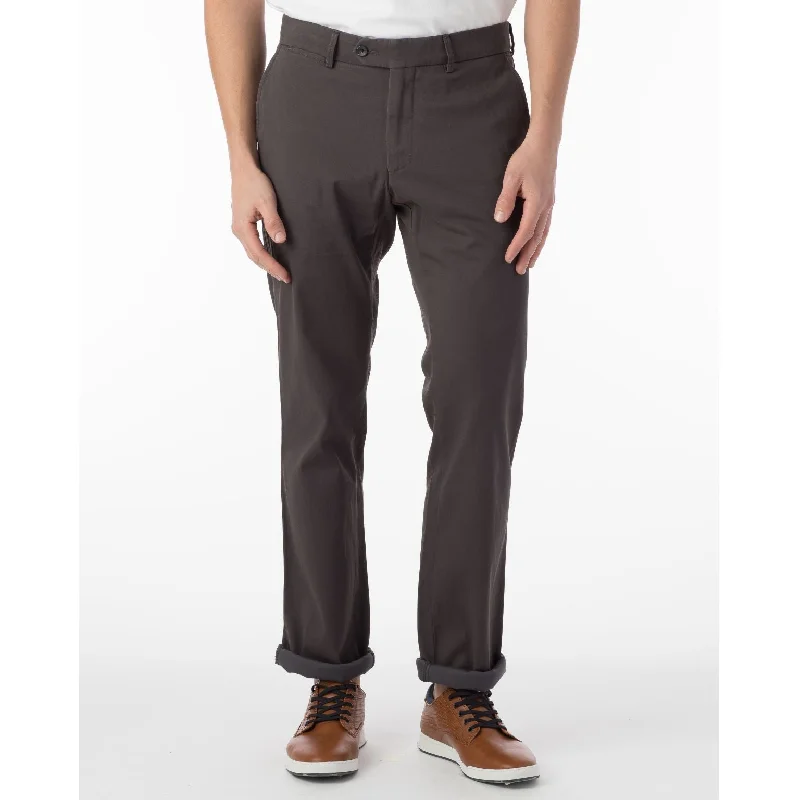 Perma Color Pima Twill Khaki Pants in Pavement (Flat Front Models) by Ballin