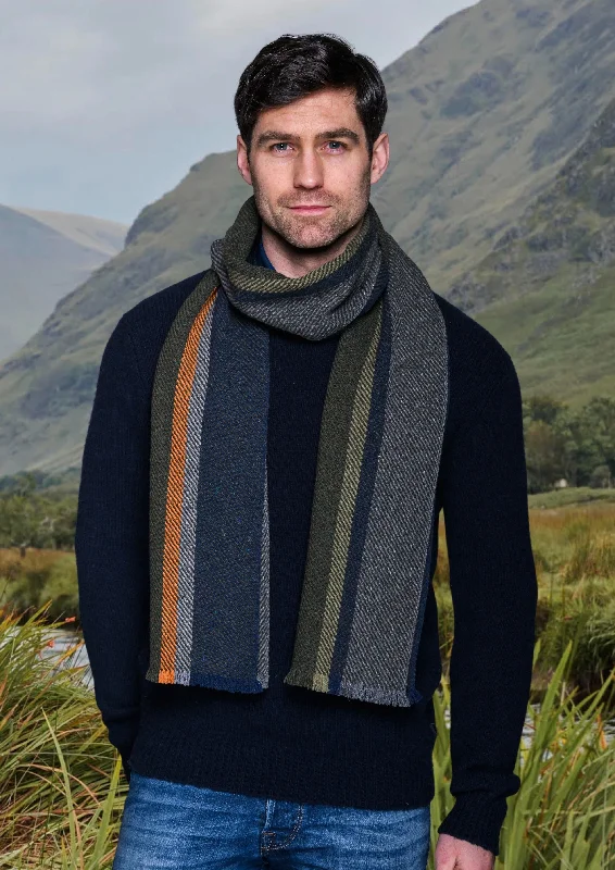 Mucros Donegal Scarf | Orange Stripe