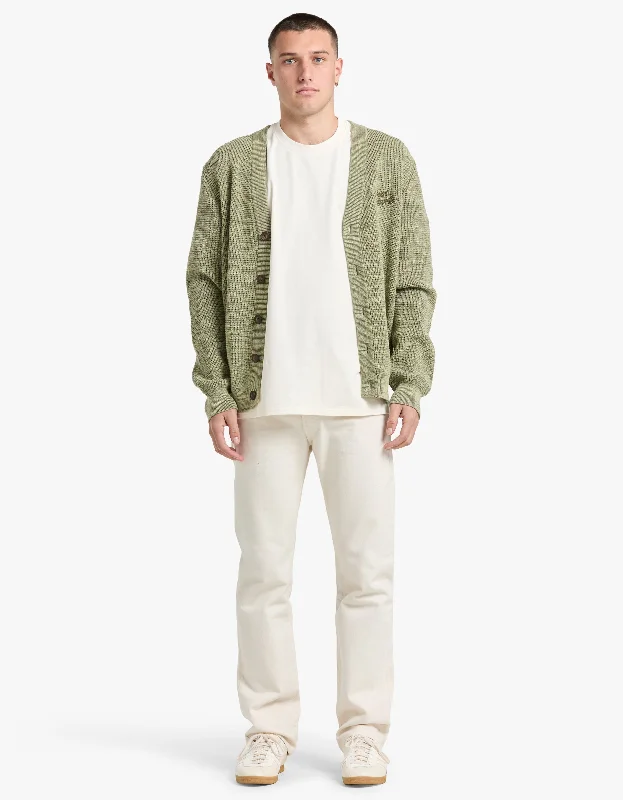 Maison Kitsune Handwriting Comfort Cardigan - Khaki Green Melange