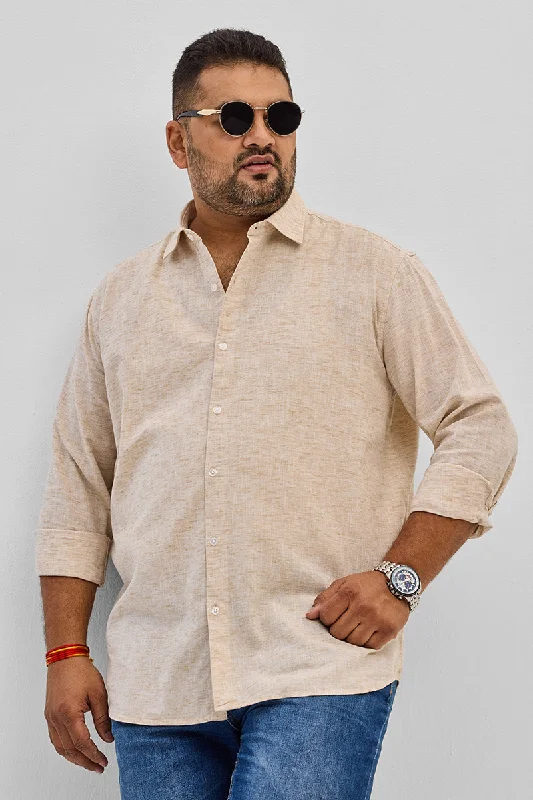 Beige Linen Blend Shirt