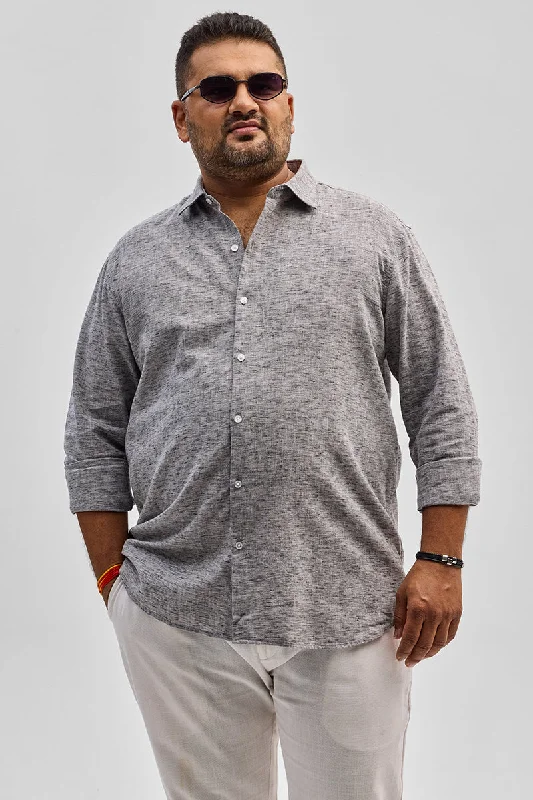 Black Linen Blend Shirt