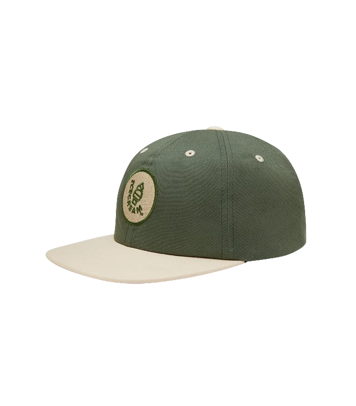 EMBROIDERED LOGO CAP - GREEN/IVORY