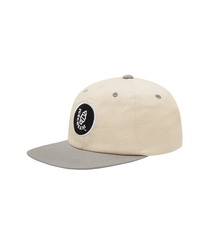 EMBROIDERED LOGO CAP - IVORY/GREY