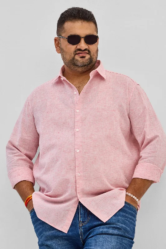 Light Pink Linen Blend Shirt