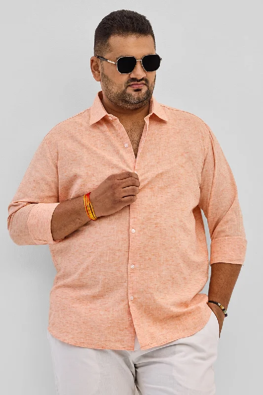 Peach Linen Blend Shirt