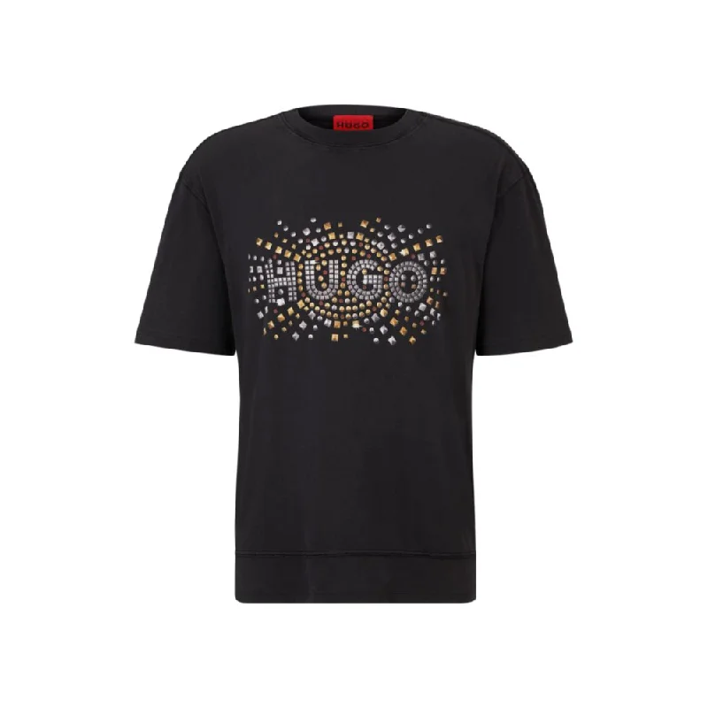 Cotton-jersey T-shirt with stud-effect artwork