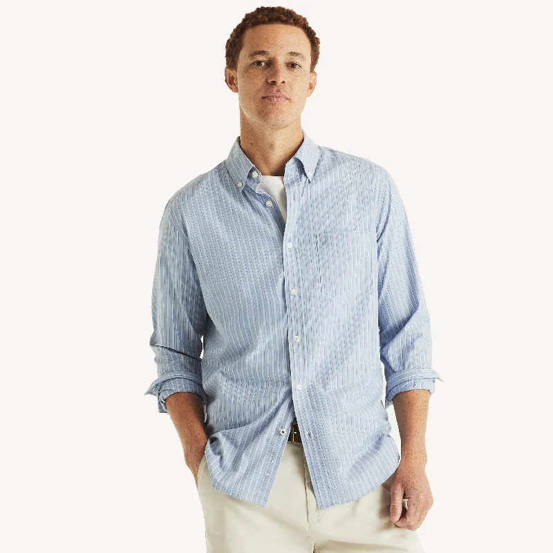 Nautica Mens Wrinkle-Resistant Plaid Wear To Work Shirt