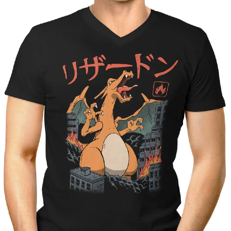 Fire Kaiju - Men's V-Neck