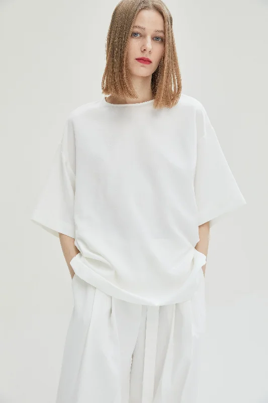 Boxy Soft Tencel Tee, Pure White