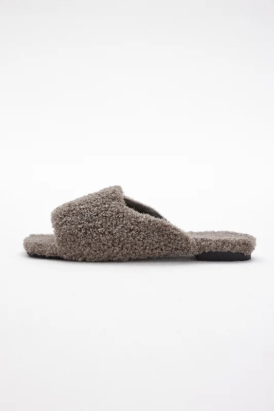 Furry Faux Shearling Slippers, Carafe