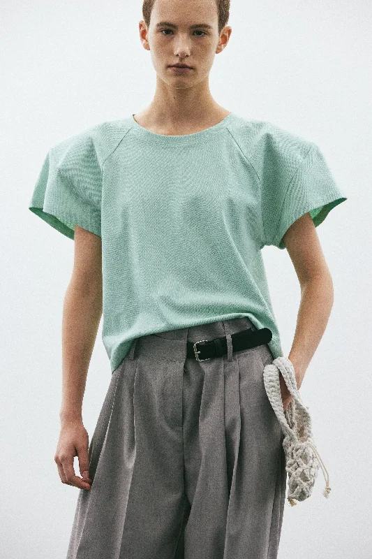 Padded Shoulder Sport Tee, Celadon