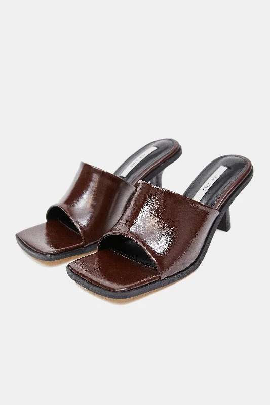 Open Square Toe Mule, Cognac