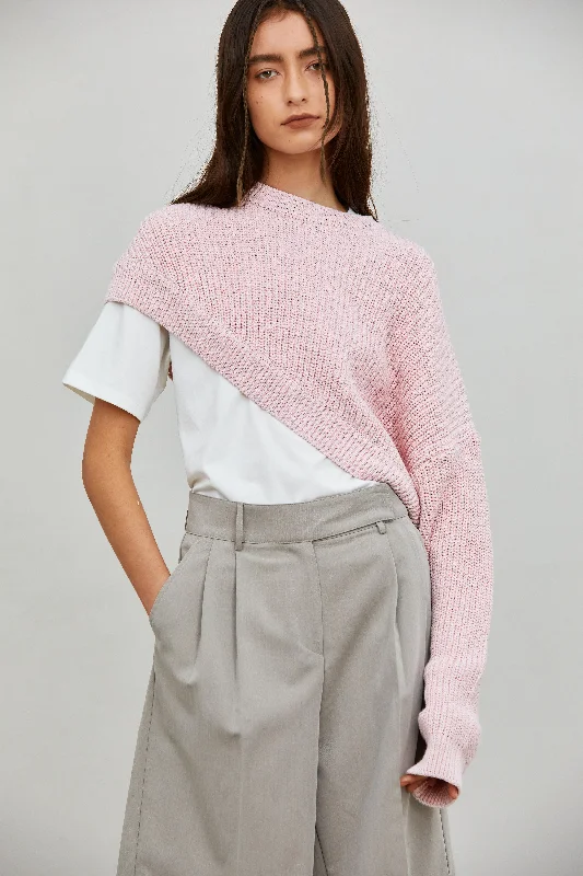 Diagonal One Sleeve Pullover, Lotus