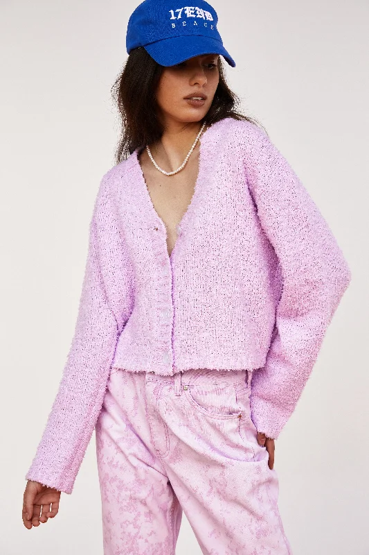 Textured Cardigan, Mauve